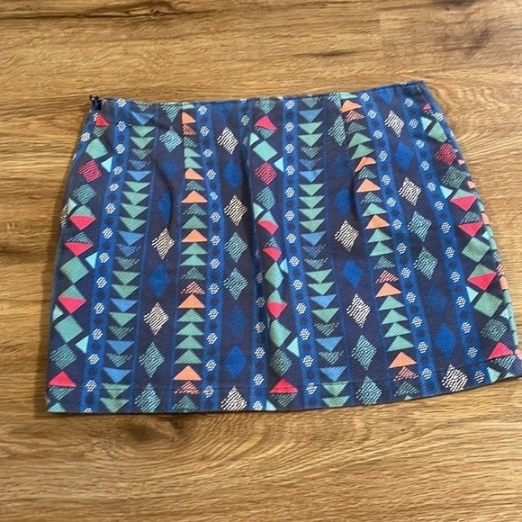 Hollister Blue Aztec Geometric Mini Skirt - Picture 5 of 8